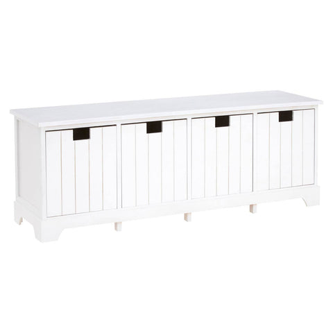 Coastal White Drawer Bench