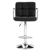 Sleek Quilted Leather Bar Chair