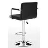 Sleek Quilted Leather Bar Chair