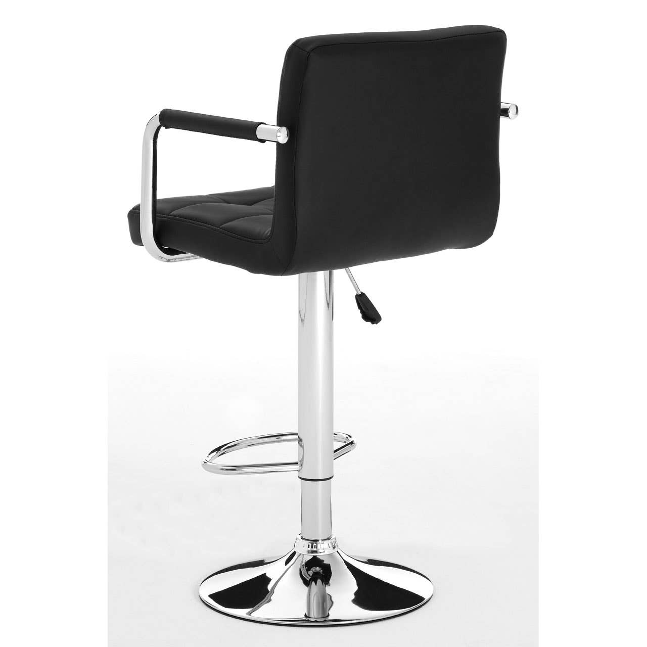 Sleek Quilted Leather Bar Chair