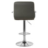 Quilted Grey Leather Bar Chair