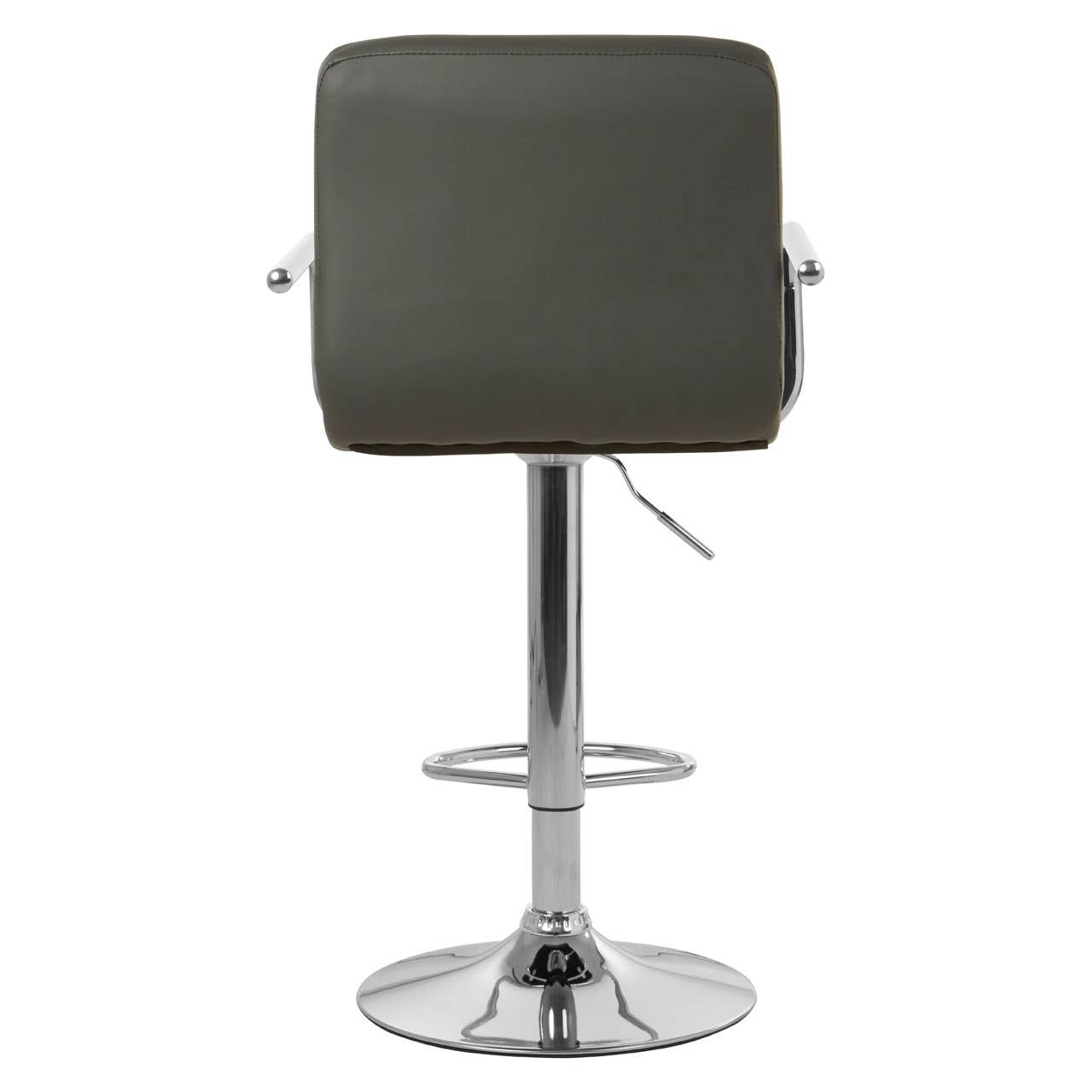 Quilted Grey Leather Bar Chair