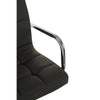 Quilted Grey Leather Bar Chair