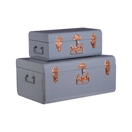 Parley Set of Two Grey Storage Trunks