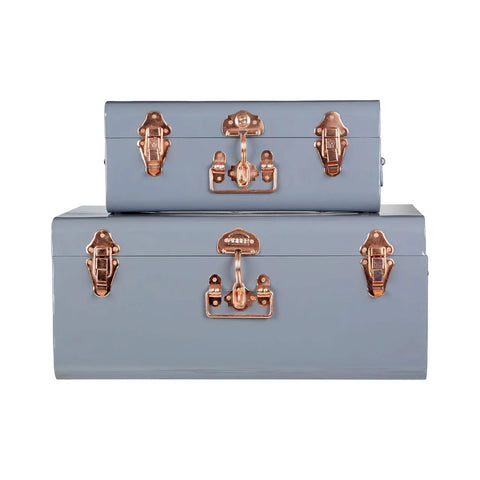 Parley Set of Two Grey Storage Trunks