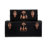 Parley Set of Two Black Storage Trunks