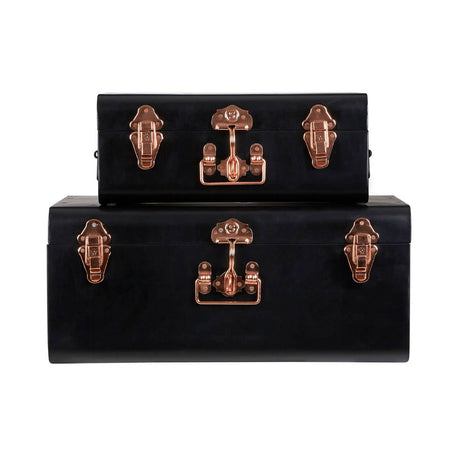 Parley Set of Two Black Storage Trunks
