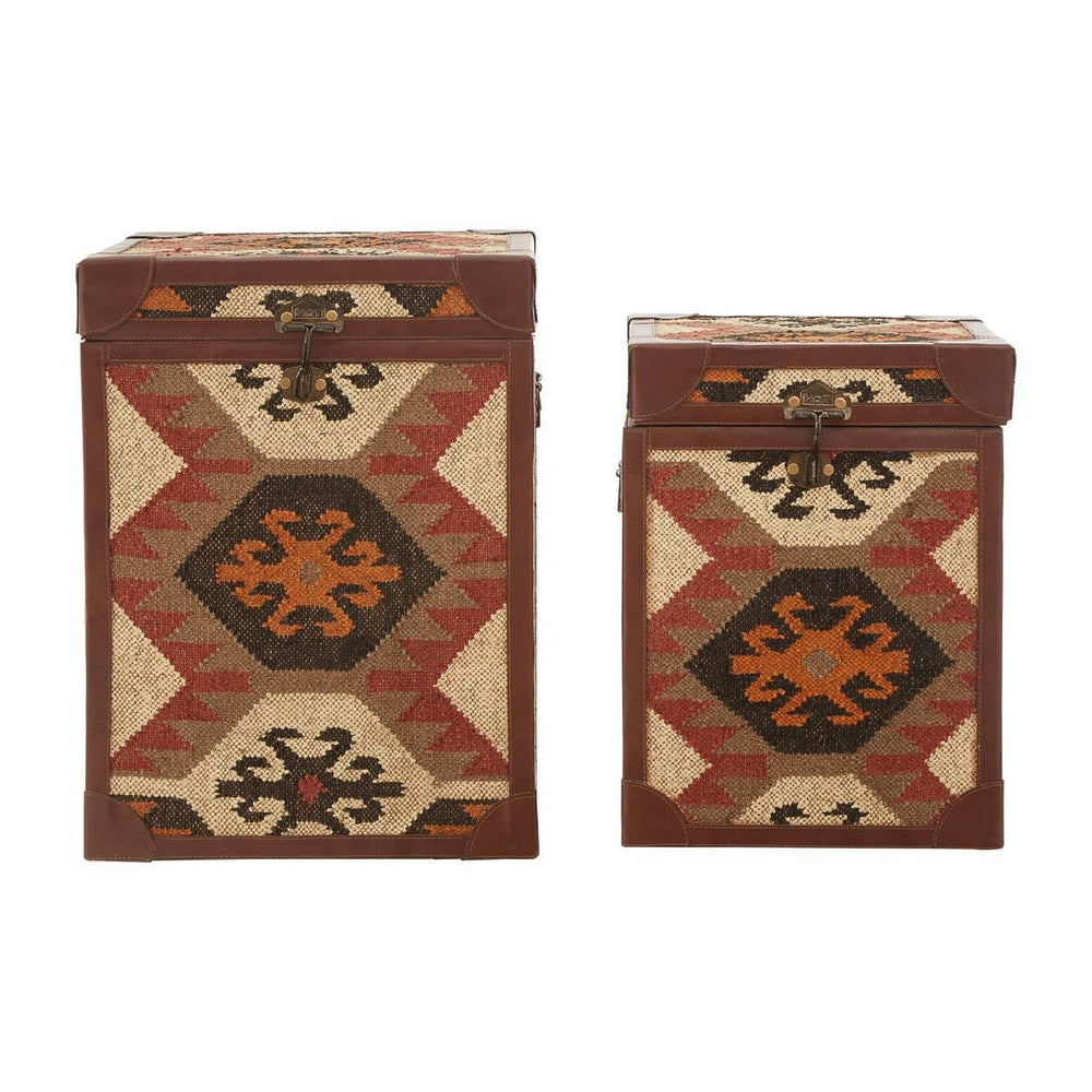 Printed Trunk Side Tables Duo