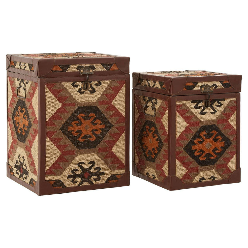 Printed Trunk Side Tables Duo