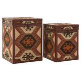 Printed Trunk Side Tables Duo