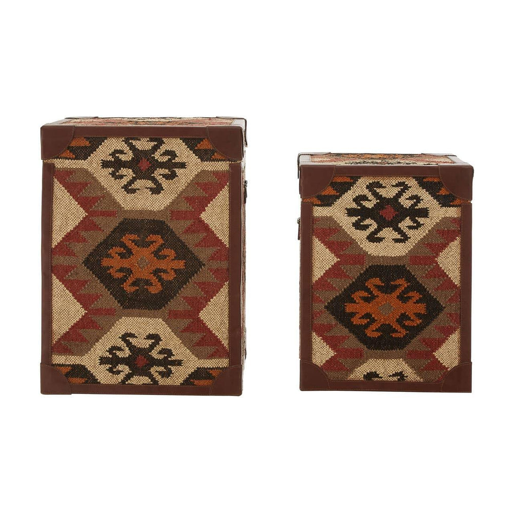 Printed Trunk Side Tables Duo