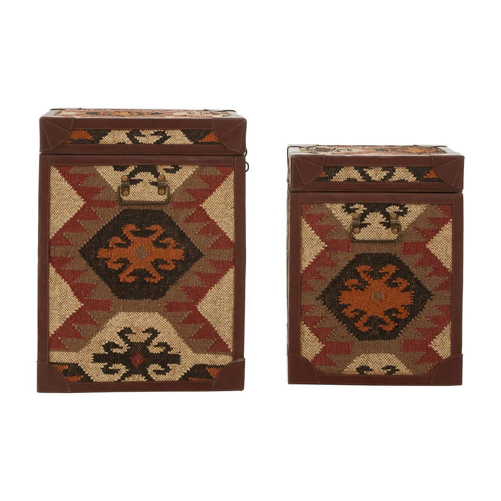 Printed Trunk Side Tables Duo