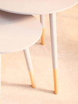Grey Round Side Tables Duo