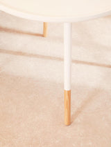 Rounded White Wood Side Table