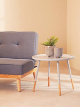 Grey Wood Round Side Table