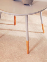 Grey Wood Round Side Table