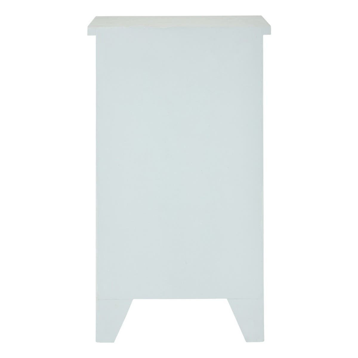 Weymouth 4 Drawers Unit featuring a sleek design with a light-colored finish, four spacious drawers for storage, and a minimalist top surface. The unit has tapered legs for stability and a modern aesthetic
