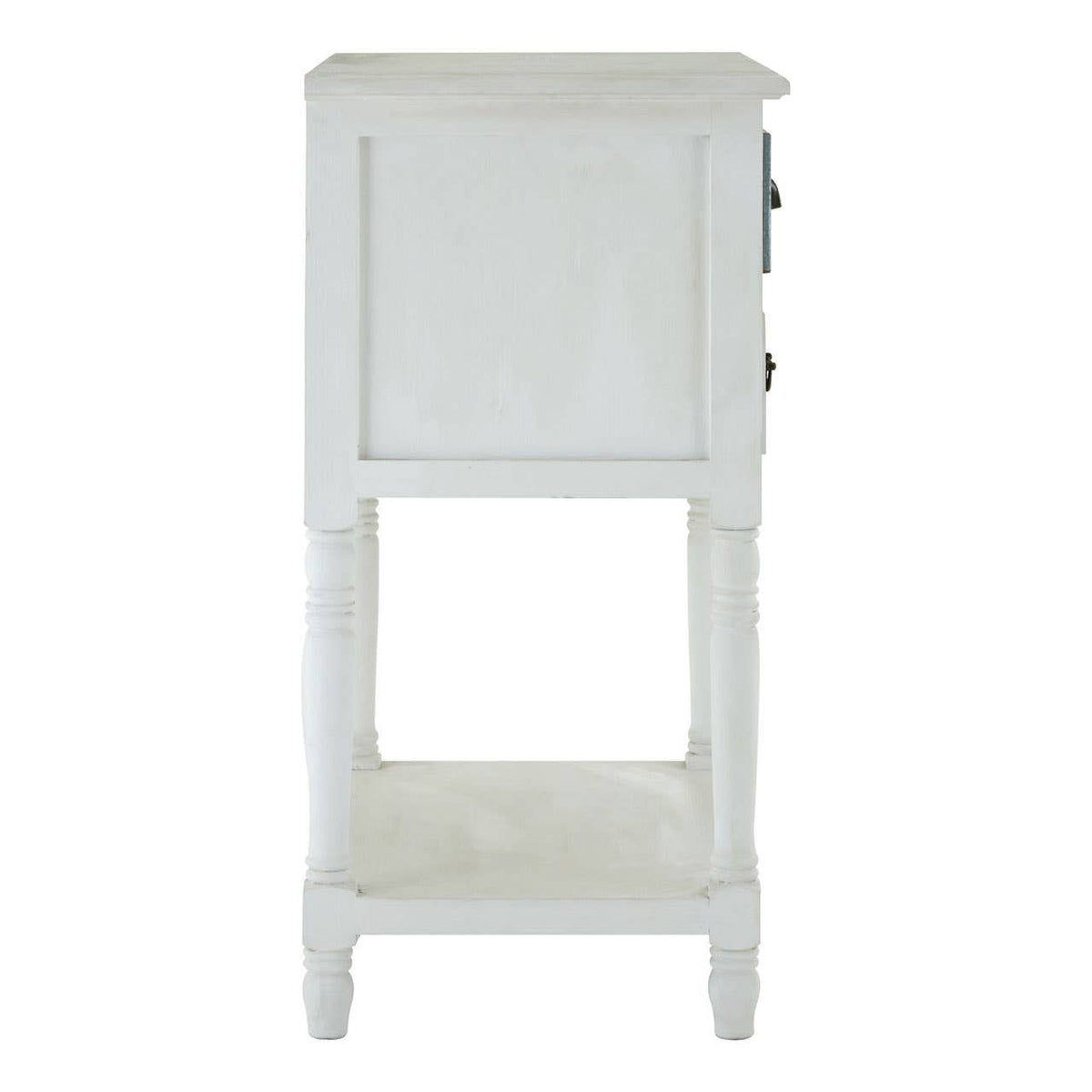 Weymouth 3 Drawer Unit with Shelf features a sleek white finish, three drawers with round knobs, and an open shelf at the bottom, providing a modern and functional storage solution for any room