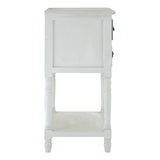Weymouth 3 Drawer Unit with Shelf features a sleek white finish, three drawers with round knobs, and an open shelf at the bottom, providing a modern and functional storage solution for any room