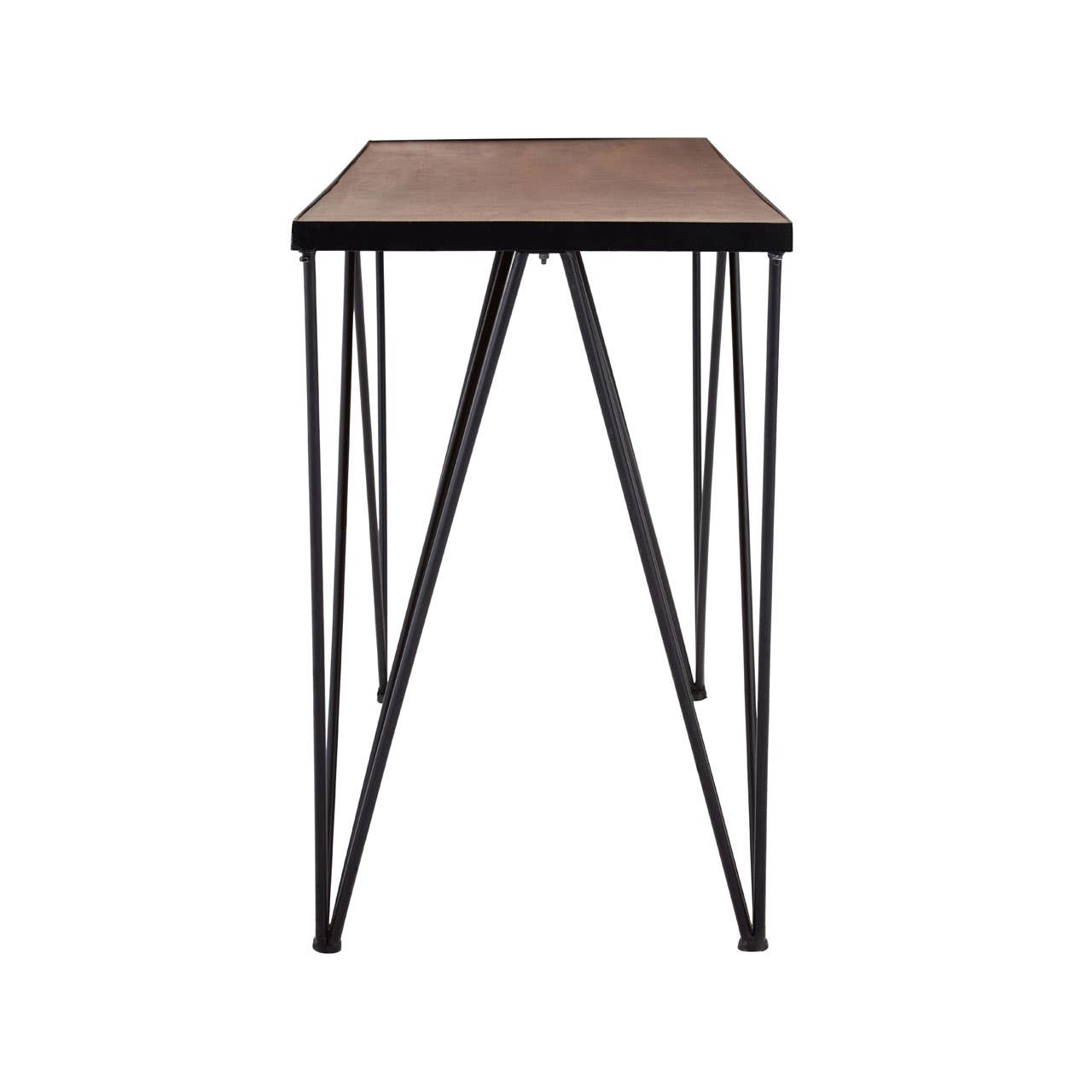 Rustic Iron Wood Console Table
