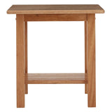Natural Wood Square Side Table