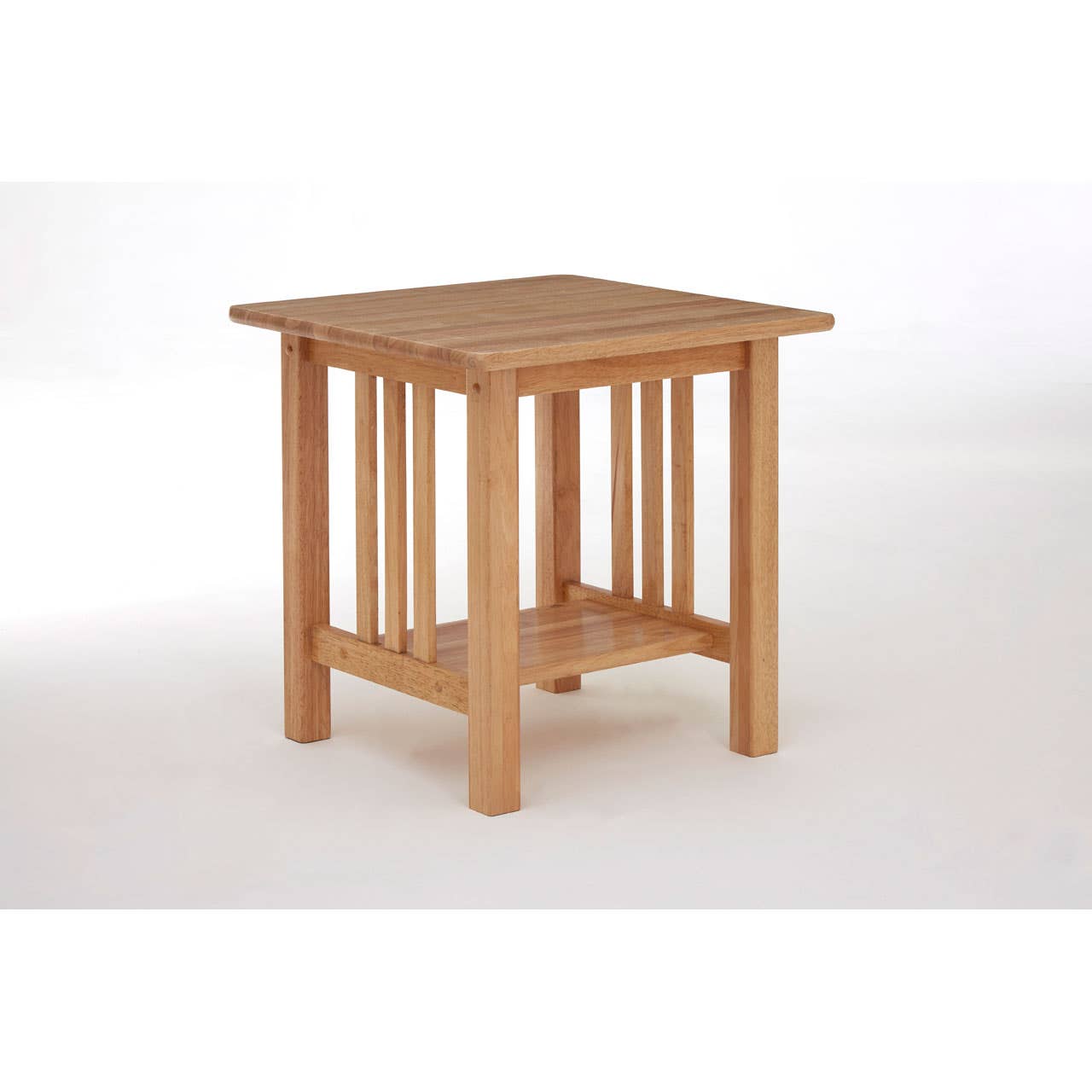 Natural Wood Square Side Table