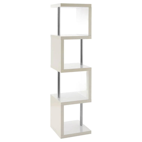 Glossy White Steel Shelf Tower
