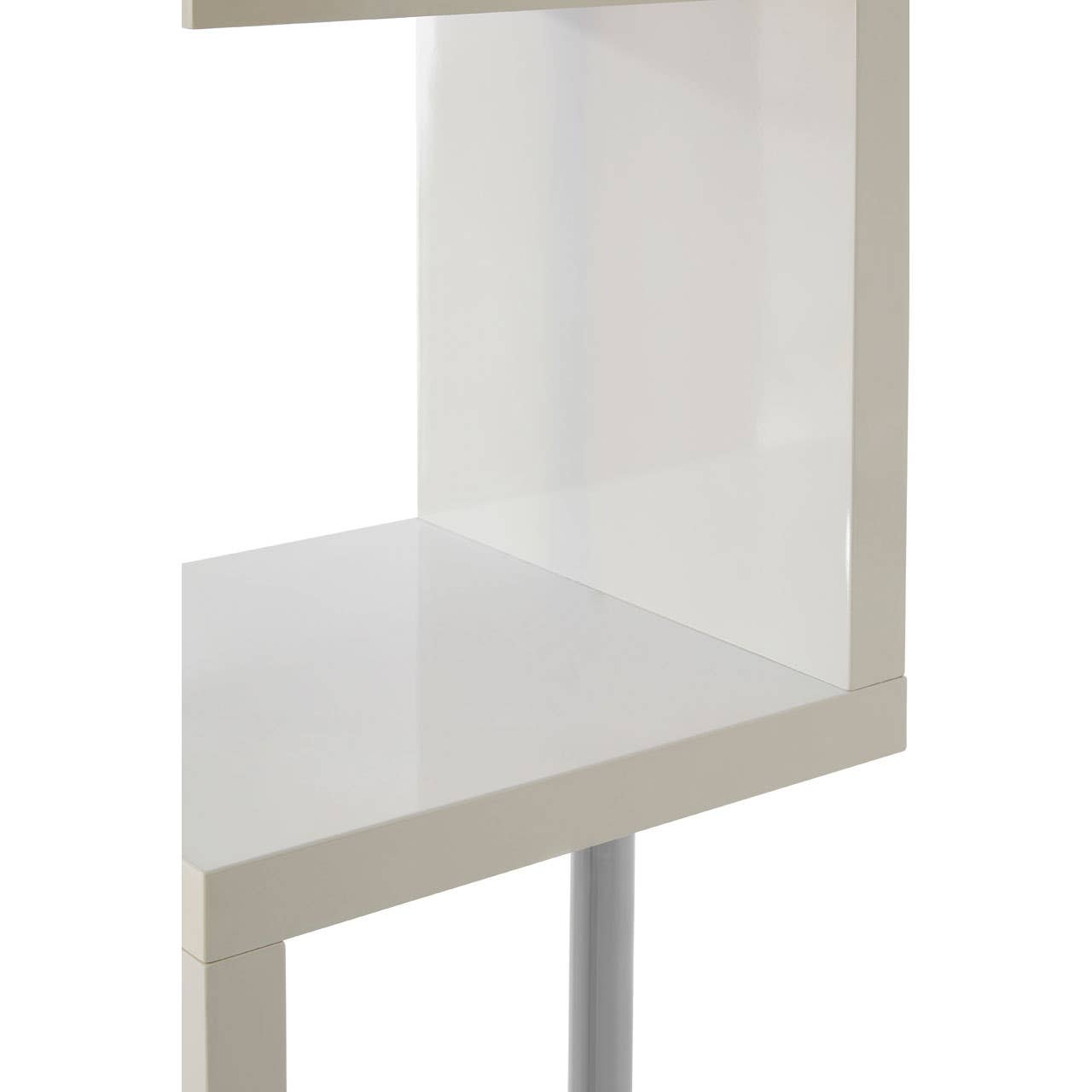 Glossy White Steel Shelf Tower