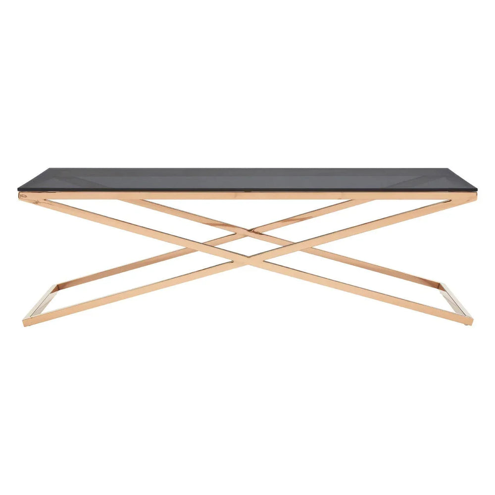 Golden Cross Glass Coffee Table