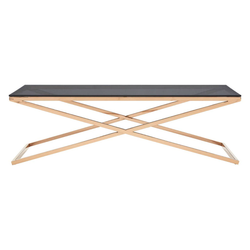 Golden Cross Glass Coffee Table