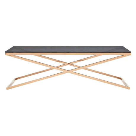 Golden Cross Glass Coffee Table