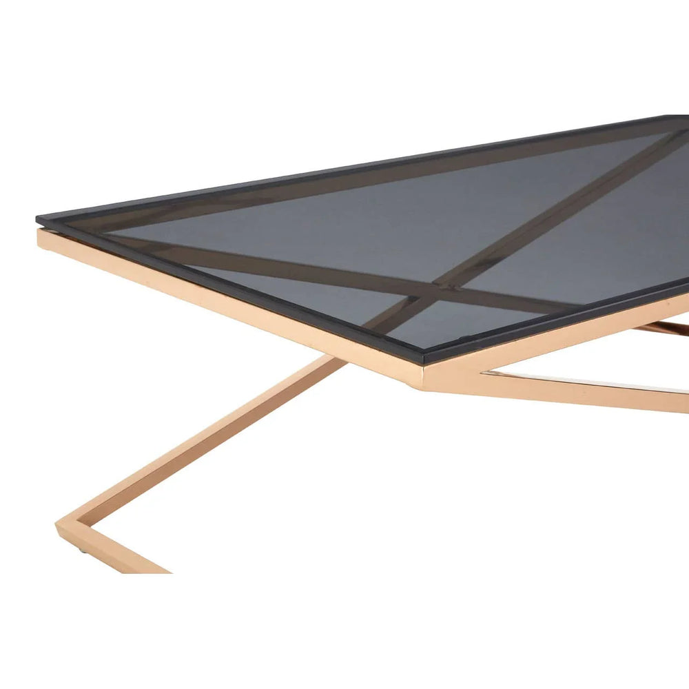 Golden Cross Glass Coffee Table