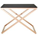 Amber Glass Steel End Table