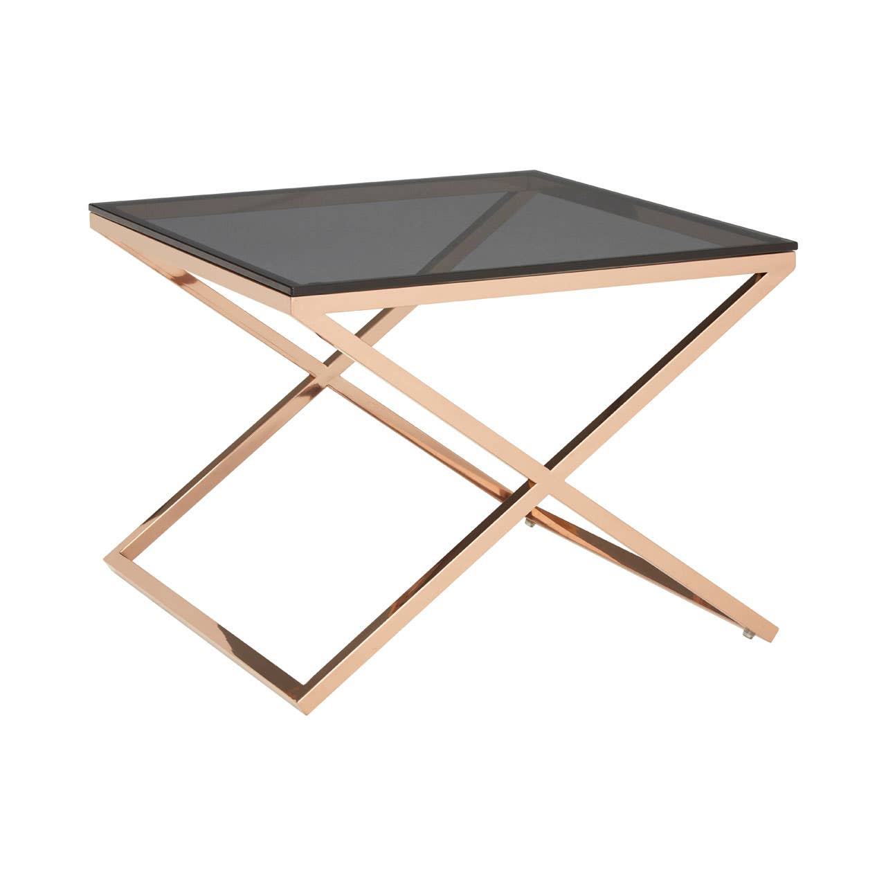 Amber Glass Steel End Table