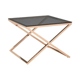Amber Glass Steel End Table