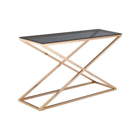 Luxury Gold Glass Console Table