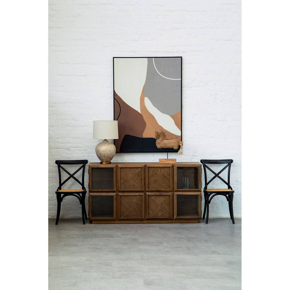 Rustic Oak Cross Back Chair