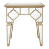 Glam Glass Wood Side Table