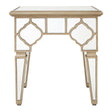 Glam Glass Wood Side Table