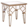Glam Glass Wood Side Table