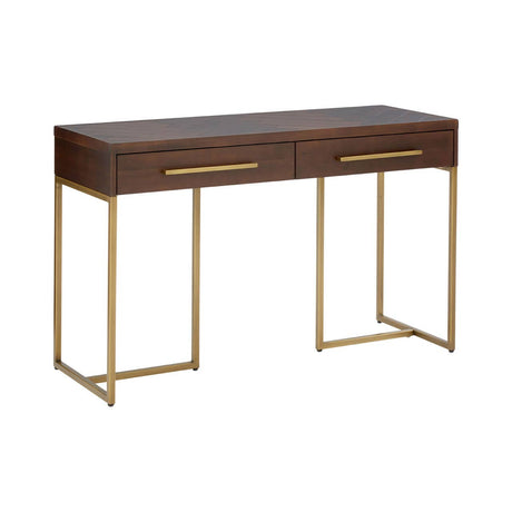 Rustic Herringbone Wood Console