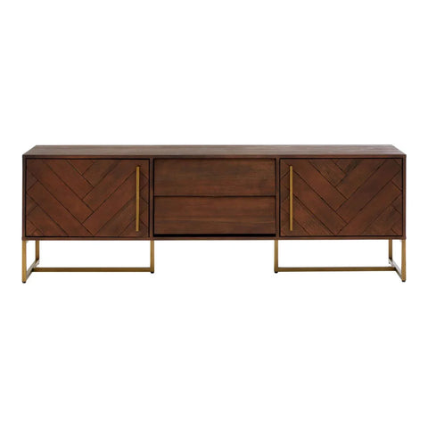 Luxe Herringbone Media Console