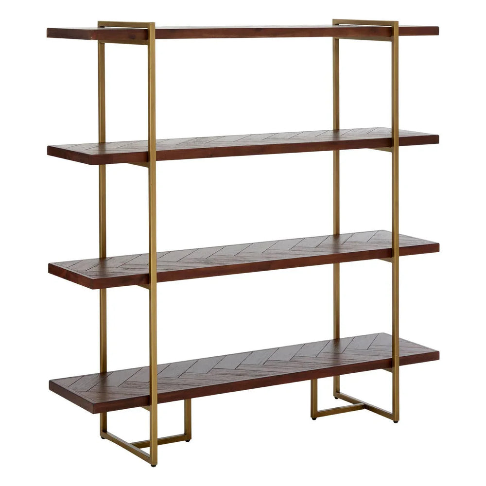 Luxe Herringbone Bookcase