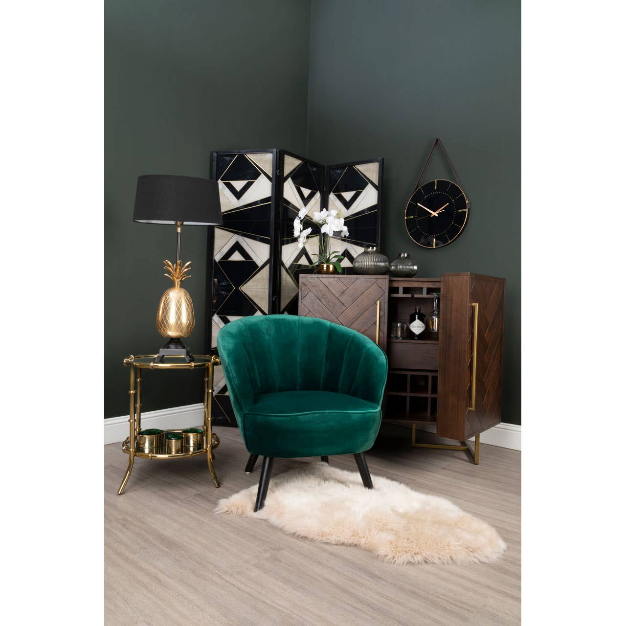 Luxe Herringbone Drinks Cabinet