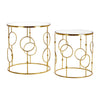 Golden Glass Top Nesting Tables