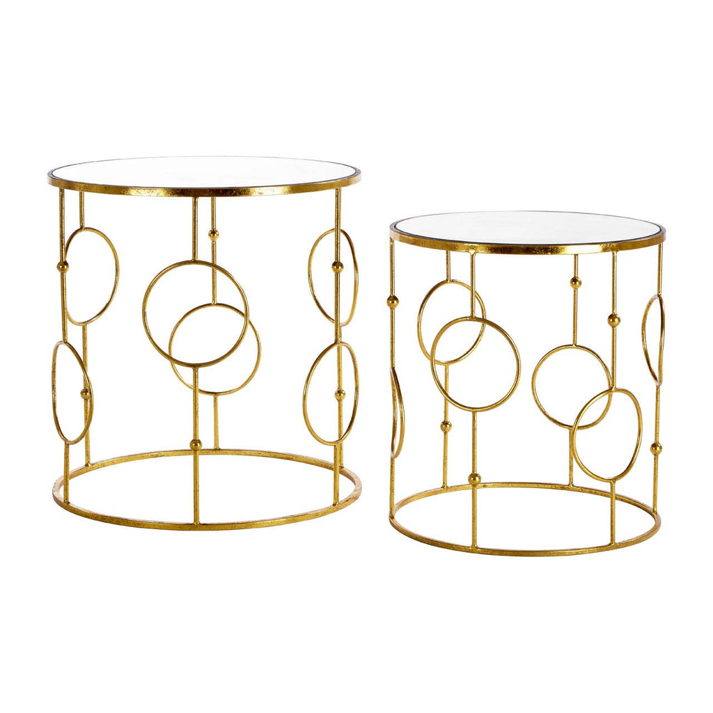 Golden Glass Top Nesting Tables