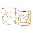 Golden Glass Top Nesting Tables