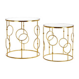 Golden Glass Top Nesting Tables