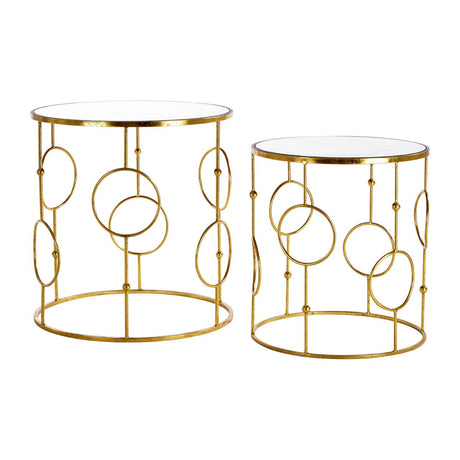 Golden Glass Top Nesting Tables