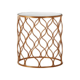 Copper Wave Mirrored Side Tables